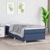 Cama box spring con colchón tela azul 100x200 cm