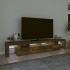 Mueble de TV con luces LED color roble ahumado 230x36,5x40