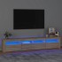 Mueble de TV con luces LED roble Sonoma 210x35x40