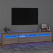 Mueble de TV con luces LED roble Sonoma 210x35x40 cm