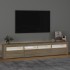 Mueble de TV con luces LED roble Sonoma 210x35x40