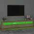 Mueble de TV con luces LED roble Sonoma 210x35x40