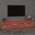 Mueble de TV con luces LED roble Sonoma 210x35x40