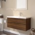 Mueble de baño con lavabo madera contrachapada marrón