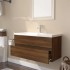 Mueble de baño con lavabo madera contrachapada marrón