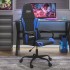 Silla gaming cuero sintético negro y