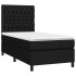 Cama box spring con colchón tela negro 90x190