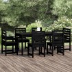 Juego de comedor de jardín 7 piezas madera maciza pino negro