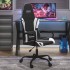 Silla gaming cuero sintético negro y