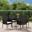 Set de muebles jardín 5 pzas con cojines ratán sintético negro