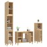 Set de muebles de baño 3 pzas madera contrachapada roble