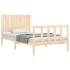 Estructura de cama con cabecero madera maciza 100x200