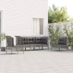 Set de muebles de jardín 5 pzas y cojines ratán sintético gris