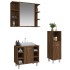 Set de muebles de baño 3 pzas madera contrachapada roble