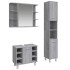 Set de muebles de baño 3 pzas madera contrachapada gris