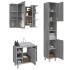 Set de muebles de baño 3 pzas madera contrachapada gris