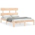 Estructura de cama con cabecero madera maciza 140x190