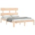 Estructura de cama con cabecero madera maciza 140x190