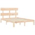 Estructura de cama con cabecero madera maciza 140x190