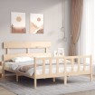 Estructura de cama con cabecero madera maciza 160x200 cm