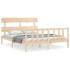 Estructura de cama con cabecero madera maciza 160x200