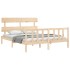 Estructura de cama con cabecero madera maciza 160x200