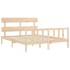 Estructura de cama con cabecero madera maciza 160x200