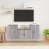 Set de muebles para TV 3 pzas madera contrachapada gris