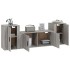 Set de muebles para TV 3 pzas madera contrachapada gris