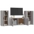 Set de muebles para TV 3 pzas madera contrachapada gris