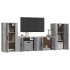 Set de muebles de TV 4 pzas madera contrachapada gris