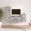 Set de muebles para TV 4 pzas madera contrachapada gris Sonoma