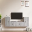 Set de muebles para TV 4 pzas madera contrachapada gris Sonoma