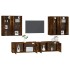 Set de muebles de TV 6 pzas madera contrachapada roble