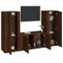 Set de muebles para TV 3 pzas madera contrachapada roble