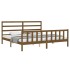 Estructura cama y cabecero madera maciza marrón miel 200x200