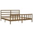 Estructura cama y cabecero madera maciza marrón miel 200x200