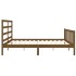 Estructura cama y cabecero madera maciza marrón miel 200x200