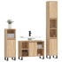 Set de muebles de baño 3 pzas madera contrachapada roble