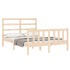 Estructura de cama con cabecero madera maciza 140x190