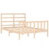 Estructura de cama con cabecero madera maciza 140x190