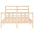 Estructura de cama con cabecero madera maciza 140x190