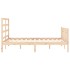 Estructura de cama con cabecero madera maciza 140x190