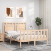 Estructura de cama con cabecero madera maciza 120x200 cm