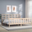 Estructura de cama con cabecero madera maciza 200x200 cm