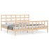 Estructura de cama con cabecero madera maciza 200x200