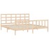 Estructura de cama con cabecero madera maciza 200x200