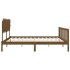 Estructura cama y cabecero madera maciza marrón miel 200x200