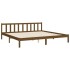 Estructura cama y cabecero madera maciza marrón miel 200x200