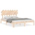 Estructura de cama con cabecero madera maciza 140x190